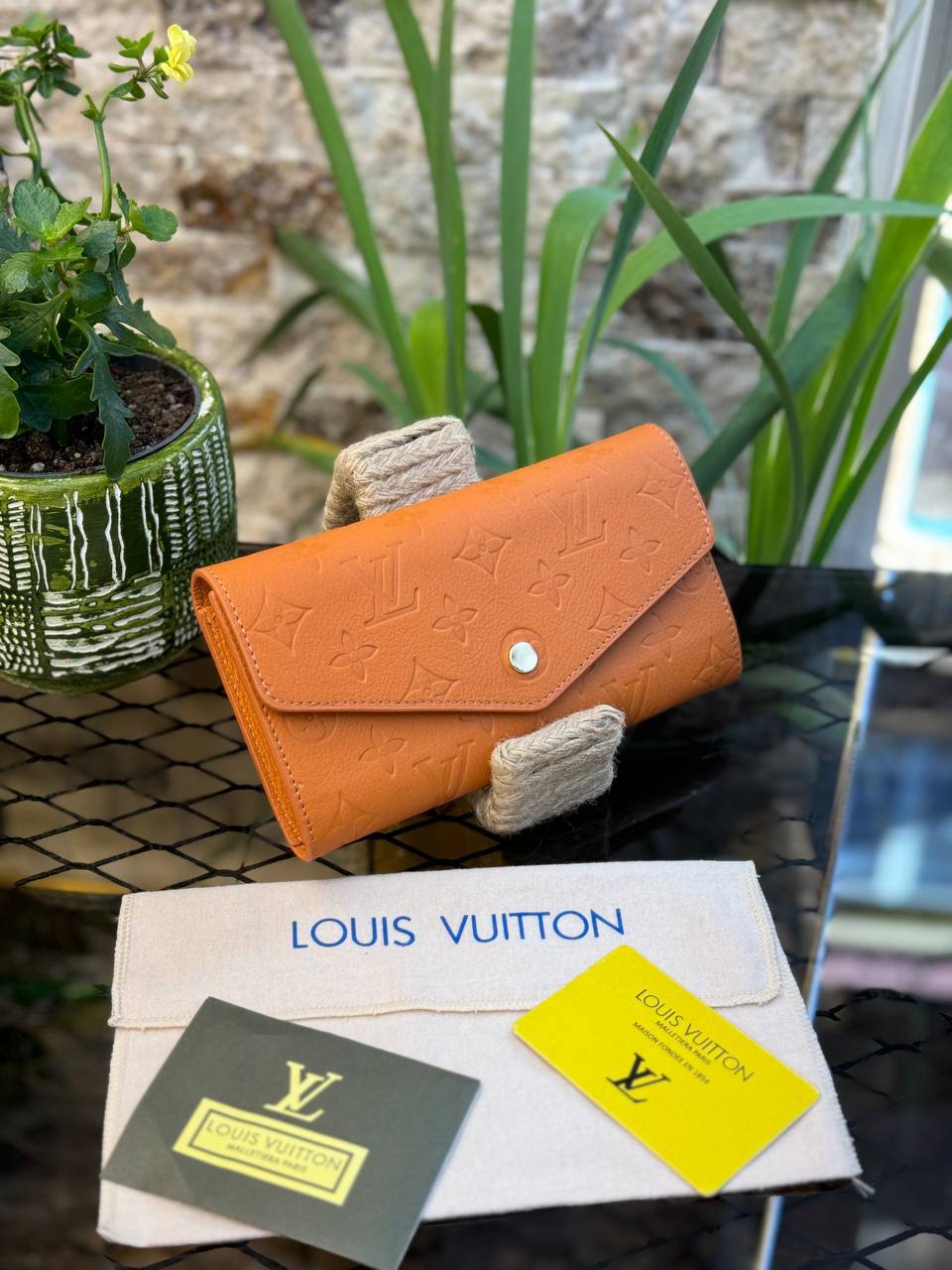 L - Leather Sarah Wallet (Orange)