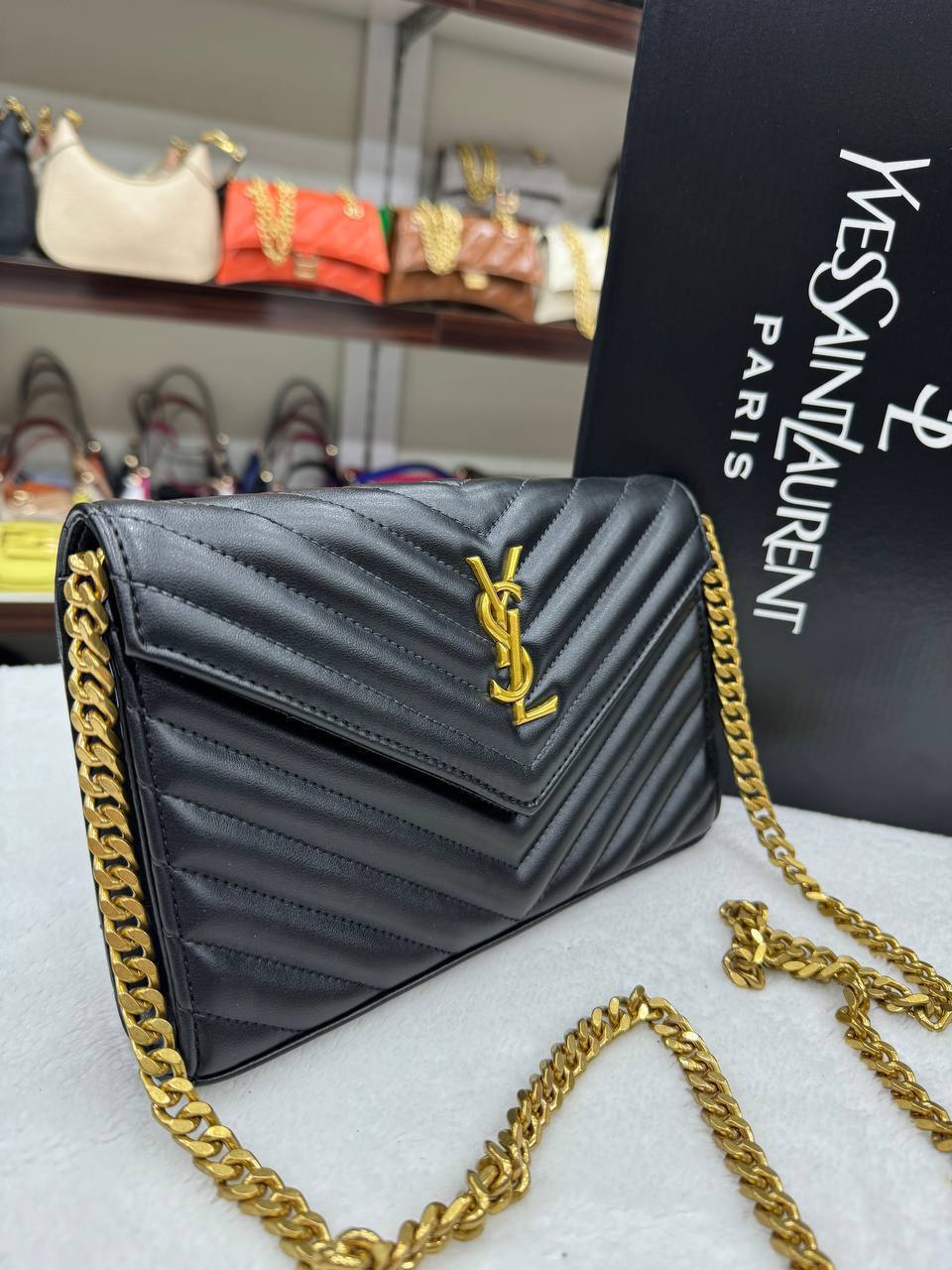 Quilted Shoulder Bag (Big) (DarkSilver)