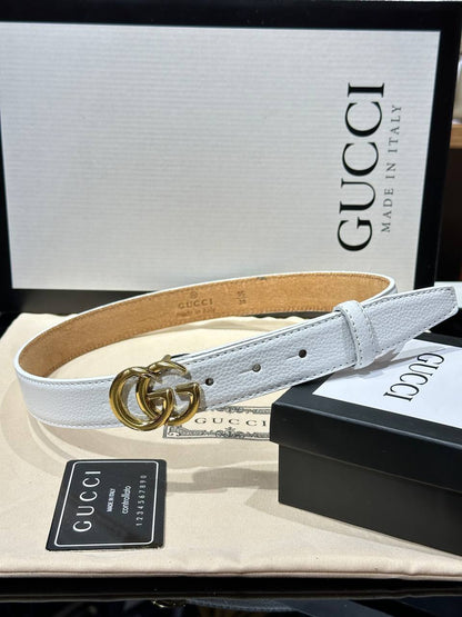 Fit Leather Belt (White)