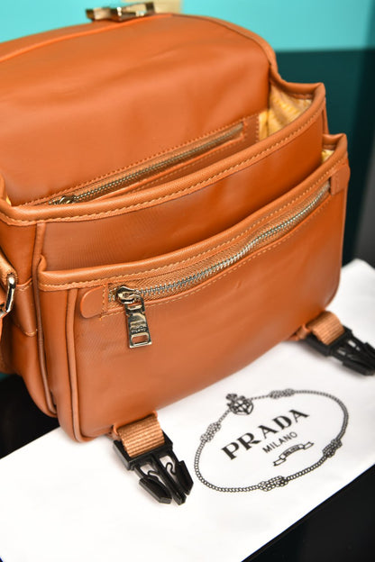 PRD - Nylon and Saffiano Leather Bag with Strap